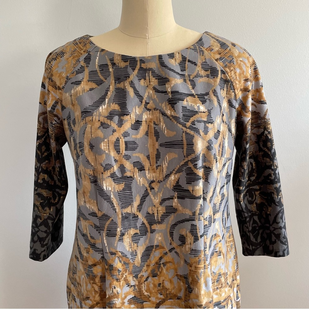 Rabbit Rabbit Rabbit Long Sleeve Dress - Gray and Gold - Picture 7 of 8